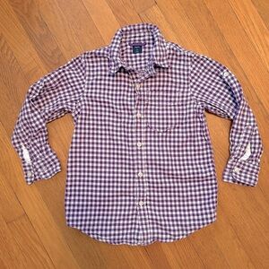 🟣 Kids Gap Boys Purple Plaid Button Down Size small (6-7 years)
